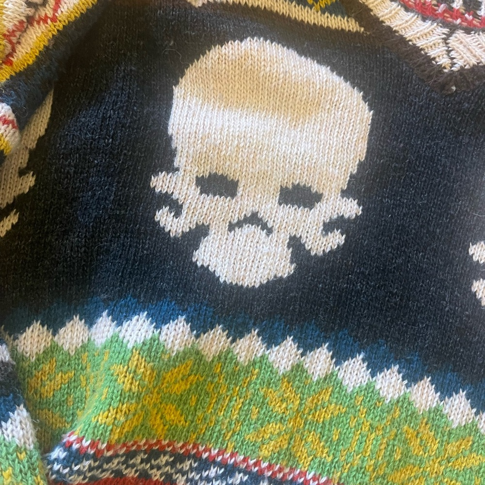 Skull Patterned Multicolor Sweater - Picture 3 of 3